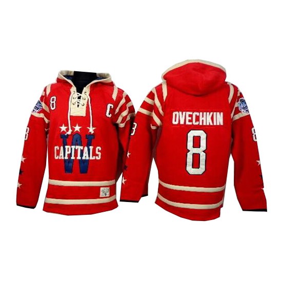 Washington Capitals captain Alex Ovechkin shows off the Caps' 2015  Bridgestone NHL Winter Classic® jersey